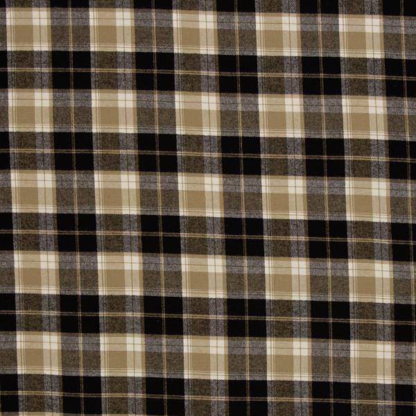 Baumwoll-Flanell Maverick Schwarz/Beige Karo von Swafing